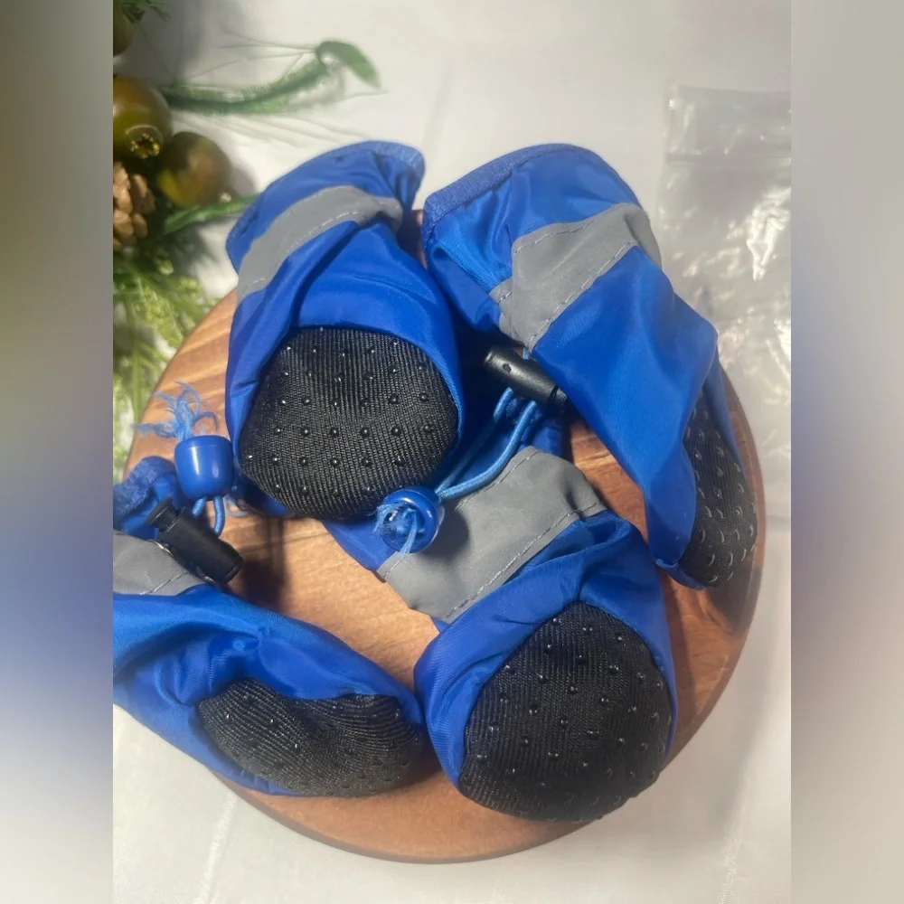 Blue Dog Boots with Adjustable Straps